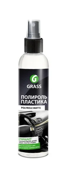 149250 GRASS Очиститель пластика Polyrole Matte: профессиональный матовый очиститель-полироль для пластиковых, кожаных и резиновых элементов салона и шин (аналог ATAS PLAK 2R), 250 мл (фото 1)