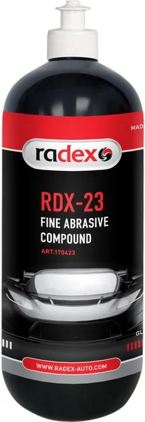 RAD170423 RADEX Полироль для окончательной полировки и придания блеска поверхности после использования абразивных паст (напр., RDX-10), с полир.кругом cредней жесткости, 1 л (фото 1)
