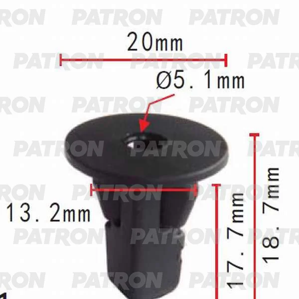 P37-0015 PATRON Фиксатор пластиковый Daihatsu, Lexus, Subaru, Toyota применяемость: внутренняя отделка (фото 1)