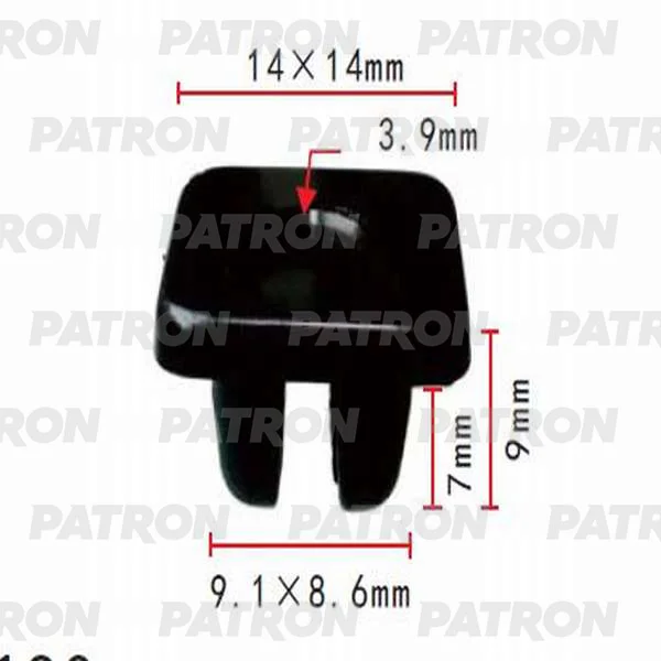 P37-0016 PATRON Фиксатор пластиковый Lexus, Toyota, Универсальный. 10х10 применяемость: под саморез (фото 1)