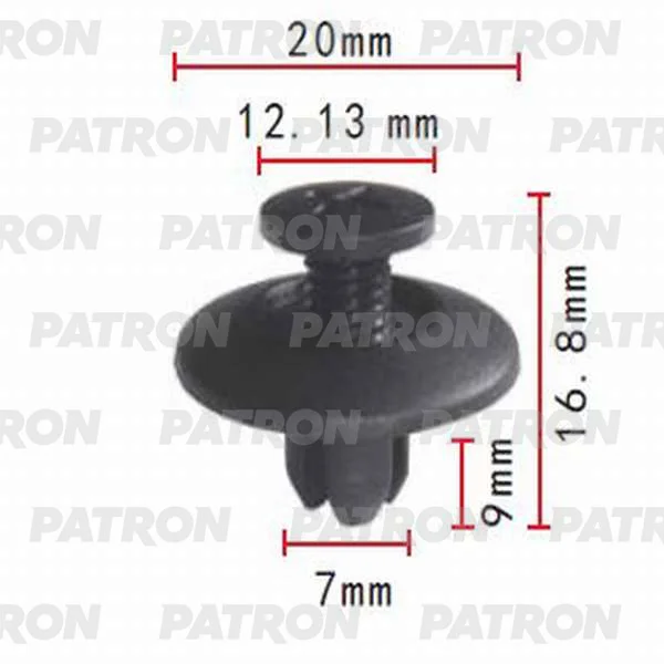 P37-0025 PATRON Клипса пластмассовая Lexus, Suzuki, Toyota применяемость: молдинг, внутренняя отделка (фото 1)