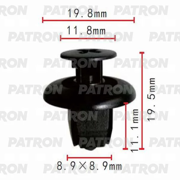 P37-0040 PATRON Клипса пластмассовая Lexus, Toyota применяемость: уплотнитель, внутренняя отделка (фото 1)
