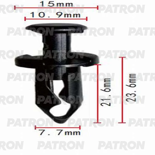 P37-0063 PATRON Клипса пластмассовая Ford, GM применяемость: брызговики, подкрылки. решётки (фото 1)