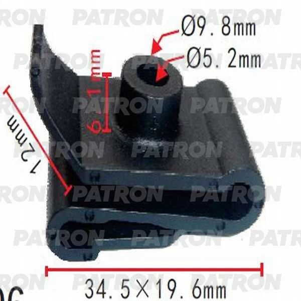 P37-0080 PATRON Клипса пластмассовая Audi, Seat, Skoda, Volkswagen применяемость: бампер, крылья (фото 1)