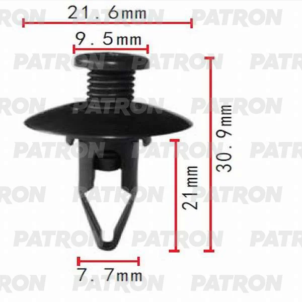 P37-0112 PATRON Клипса пластмассовая Infiniti, Nissan применяемость: бампер (фото 1)