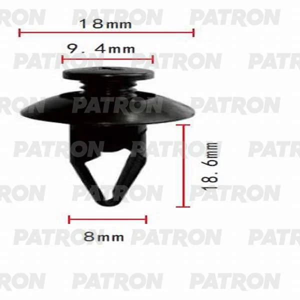 P37-0116 PATRON Клипса пластмассовая Ford, Mazda применяемость: бампер (фото 1)