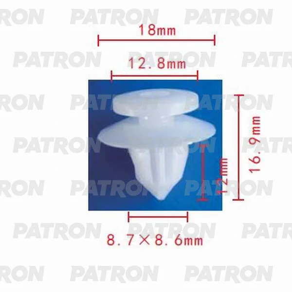 P37-0119 PATRON Клипса пластмассовая Lexus, Toyota применяемость: внутренняя отделка, дверь - панель, пороги (фото 1)