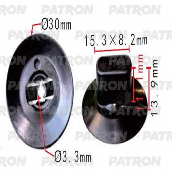 P37-0178 PATRON Клипса пластмассовая Renault применяемость: защита (фото 1)