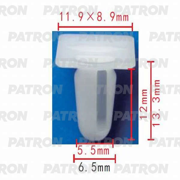 P37-0218 PATRON Клипса пластмассовая BMW применяемость: молдинги, накладки порогов, уплотнители (фото 1)