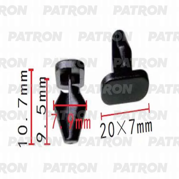 P37-0219 PATRON Клипса пластмассовая Citroen,Peugeot,Renault применяемость: двери - уплотнитель (фото 1)