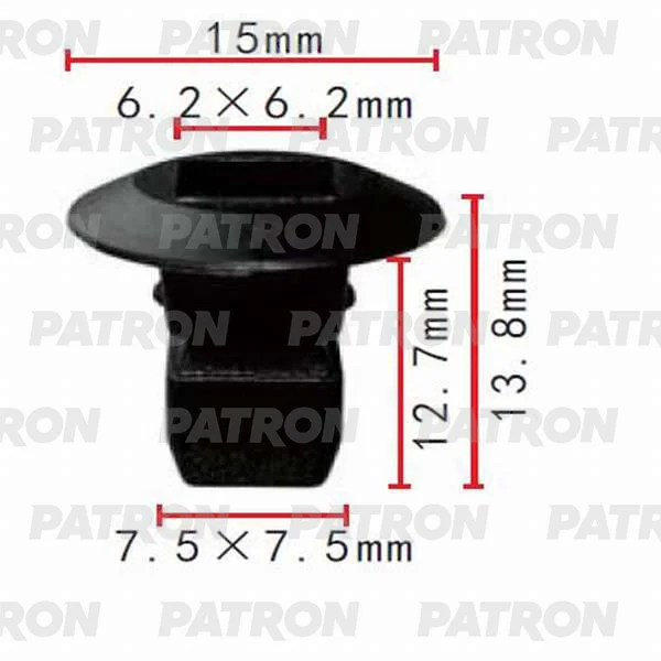 P37-0228 PATRON Фиксатор пластиковый Audi,Seat,Skoda,Volkswagen применяемость: брызговики, бампер, кузов - капот, пороги (фото 1)