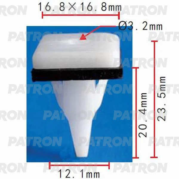 P37-0300 PATRON Зажим пластиковый Mitsubishi применяемость: молдинг порога (фото 1)