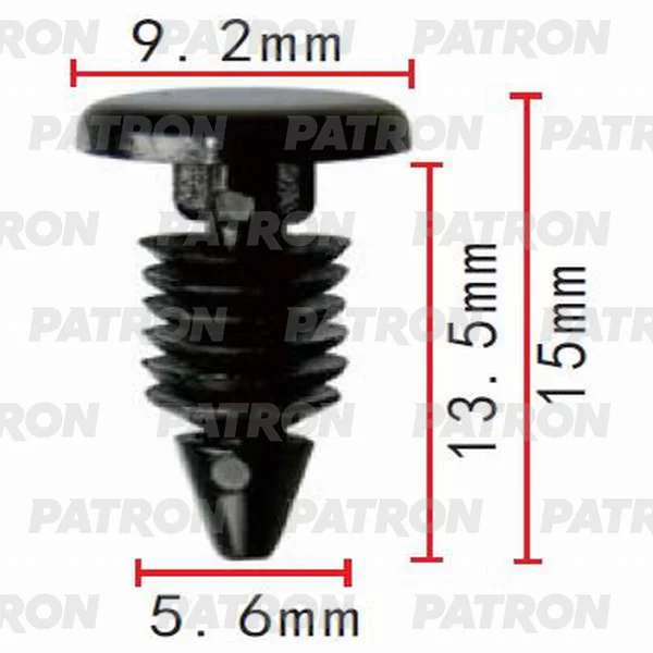 P37-0391 PATRON Клипса пластмассовая GM применяемость: уплотнитель (фото 1)