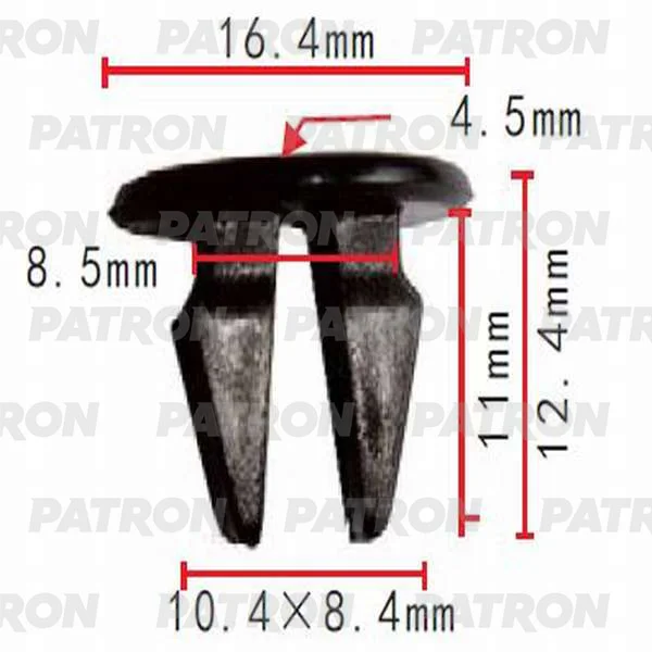 P37-0404 PATRON Клипса пластмассовая Hyundai, Kia применяемость: бампер, крылья, молдинги (фото 1)