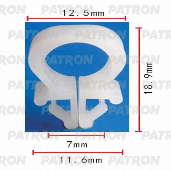 P37-0439 PATRON Клипса пластмассовая Mazda применяемость: трубки, электропроводка - зажим (фото 1)