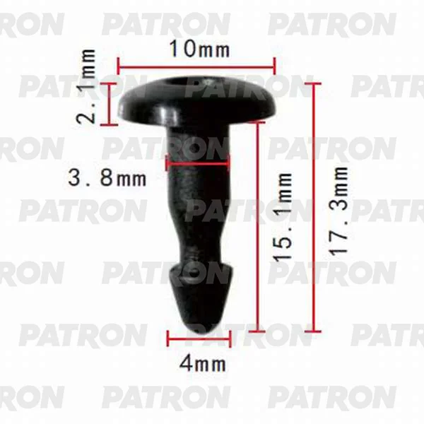 P37-0446 PATRON Клипса пластмассовая Infiniti, Nissan применяемость: решётки (фото 1)