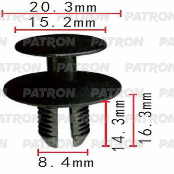 P37-0495 PATRON Клипса пластмассовая BMW, Mercedes, Mitsubishi, Volvo применяемость: внутренняя отделка, багажник, внутренняя отделка - двери (фото 1)