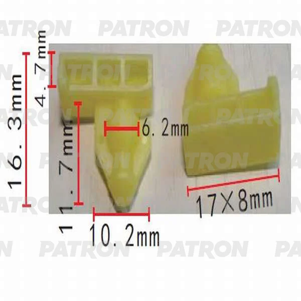 P37-0519 PATRON Клипса пластмассовая Infiniti, Nissan применяемость: подкрылки, защита, крылья, молдинги (фото 1)