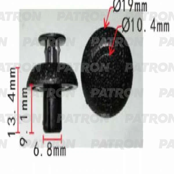 P37-0525 PATRON Клипса пластмассовая Toyota нажимная, распорная применяемость: передняя панель (фото 1)