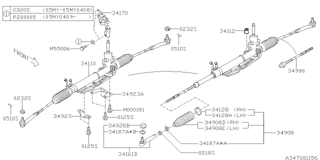 34110FE600 SUBARU Рулевая рейка 34110fe600 (фото 3)