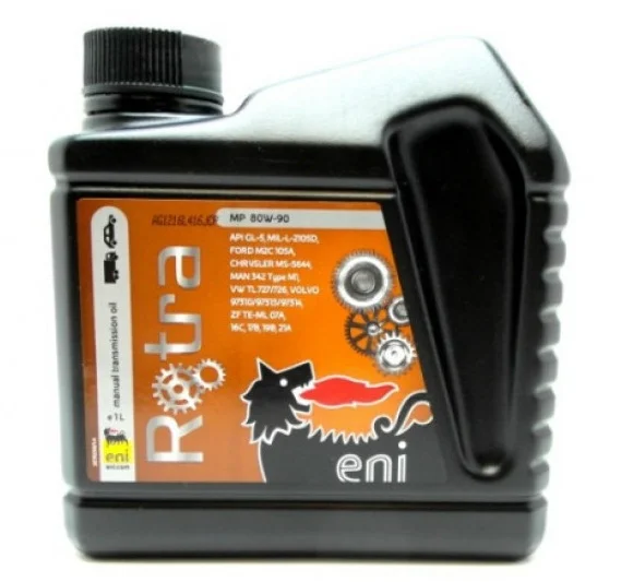 ENI 80W90 ROTRA MP/4 ENI Масло трансмиссионное минеральное API GL-5 80W-90, FORD M2C 105A, M2C-154A, SQM-2C-9002A/9008A/9101A, CHRYSLER MS-5644, GM MS 9985290, VW TL 727/726, VOLVO 97310/97313/97314, 1л (фото 1)