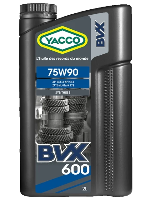 YACCO 75W90 BVX 600/2 YACCO YACCO 75W90 BVX 600/2 Масло трансмиссионное синтетическое 2 л - API GL-5/GL-4, ZF TE-ML 07A and 17B (фото 1)