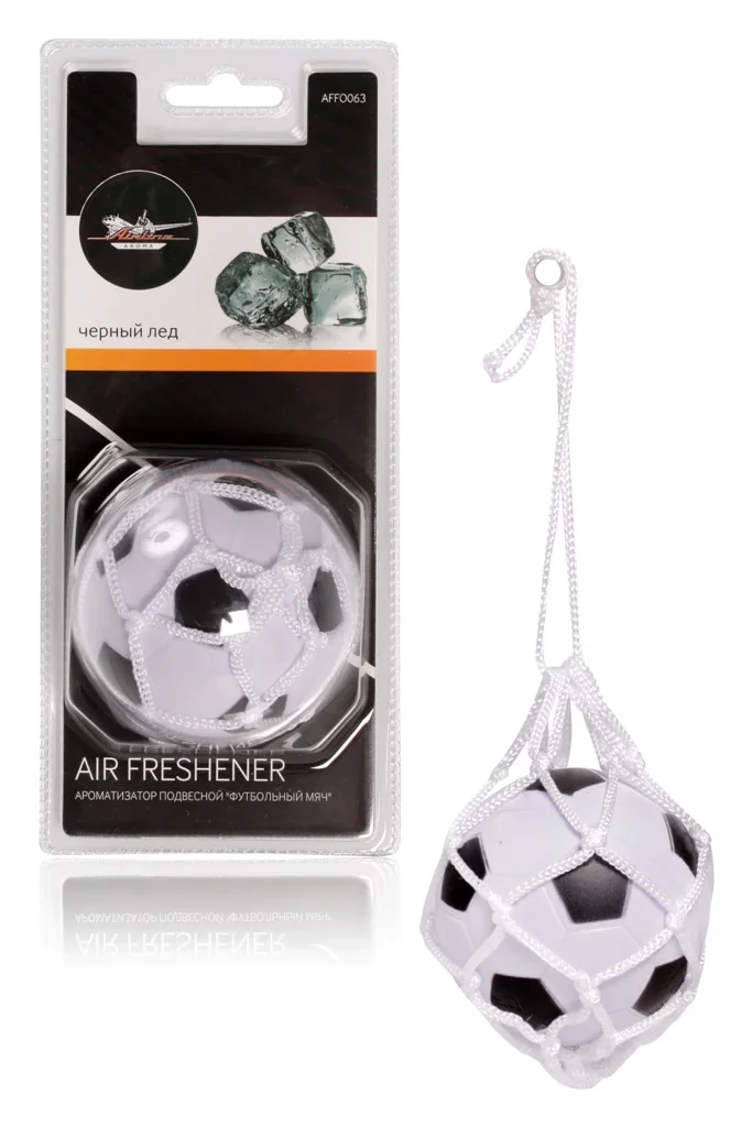 AFFO063 Airline Ароматизатор подвесной "Футбольный мяч" черный лед (фото 2)