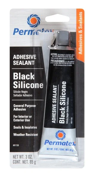 81158 PERMATEX Герметик черный black silicone adhesive sealant (фото 2)