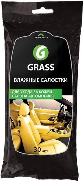 IT-0312 GRASS Салфетка Влажные салфетки для ухода за кожаным салоном с натуральным воском карнауба (фото 1)