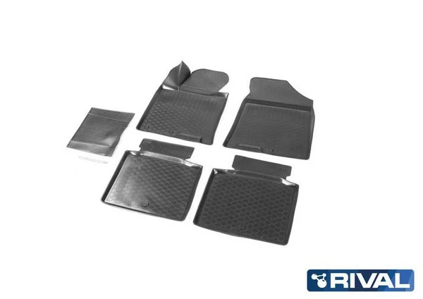 0012303001 RIVAL Комплект автомобильных ковриков Hyundai i40 SD, WAG 2011-2016, 2016- , полиуретан, низкий борт, 5 предметов, крепеж для передних ковров (фото 2)