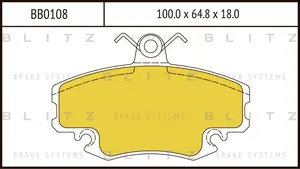 BB0108 BLITZ Колодки тормозные дисковые /комплект 4 шт/ (фото 1)