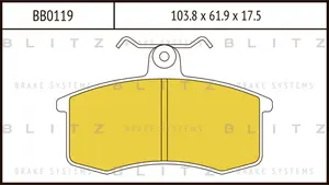 BB0119 BLITZ Колодки тормозные дисковые /комплект 4 шт/ (фото 1)