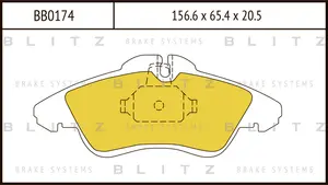 BB0174 BLITZ Колодки тормозные дисковые /комплект 4 шт/ (фото 1)