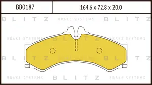 BB0187 BLITZ Колодки тормозные дисковые MERCEDES Sprinter 2-t/3-t/4-t 1/95->/VW LT 28-35 II 5/96-> (фото 1)