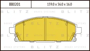 BB0201 BLITZ Колодки тормозные дисковые NISSAN Pathfinder 97-> (фото 1)