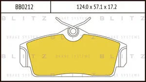 BB0212 BLITZ Колодки тормозные дисковые /комплект 4 шт/ (фото 1)
