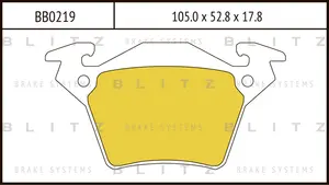 BB0219 BLITZ Колодки тормозные дисковые /комплект 4 шт/ (фото 1)