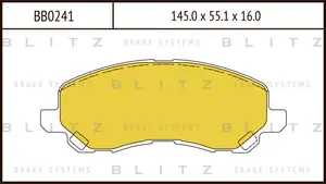 BB0241 BLITZ Колодки тормозные дисковые /комплект 4 шт/ (фото 1)