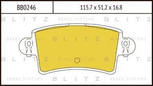BB0246 BLITZ Колодки тормозные дисковые /комплект 4 шт/ (фото 1)