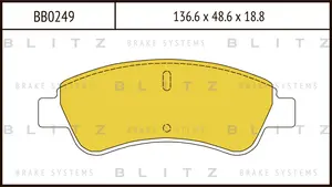 BB0249 BLITZ Колодки тормозные дисковые /комплект 4 шт/ (фото 1)