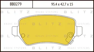 BB0279 BLITZ Колодки тормозные дисковые /комплект 4 шт/ (фото 1)