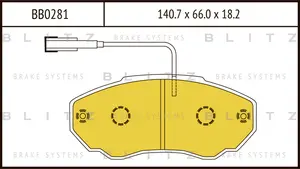 BB0281 BLITZ Колодки тормозные дисковые /комплект 4 шт/ (фото 1)