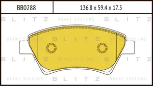 BB0288 BLITZ Колодки тормозные дисковые /комплект 4 шт/ (фото 1)