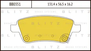 BB0351 BLITZ Колодки тормозные дисковые /комплект 4 шт/ (фото 1)