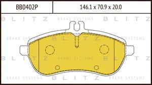 BB0402P BLITZ Колодки тормозные дисковые /комплект 4 шт/ (фото 1)