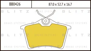 BB0426 BLITZ Колодки тормозные дисковые /комплект 4 шт/ (фото 1)