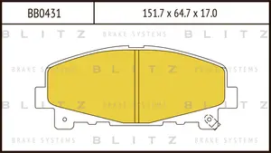 BB0431 BLITZ Колодки тормозные дисковые /комплект 4 шт/ (фото 1)