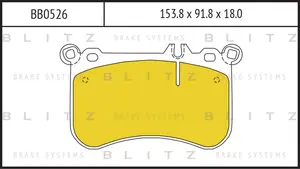 BB0526 BLITZ Колодки тормозные дисковые /комплект 4 шт/ (фото 1)