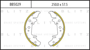 BB5029 BLITZ Колодки тормозные барабанные /комплект 4 шт/ (фото 1)