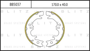 BB5037 BLITZ Колодки тормозные барабанные /комплект 4 шт/ (фото 1)
